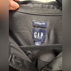 GAP Black Satin Boyfriend Shirt